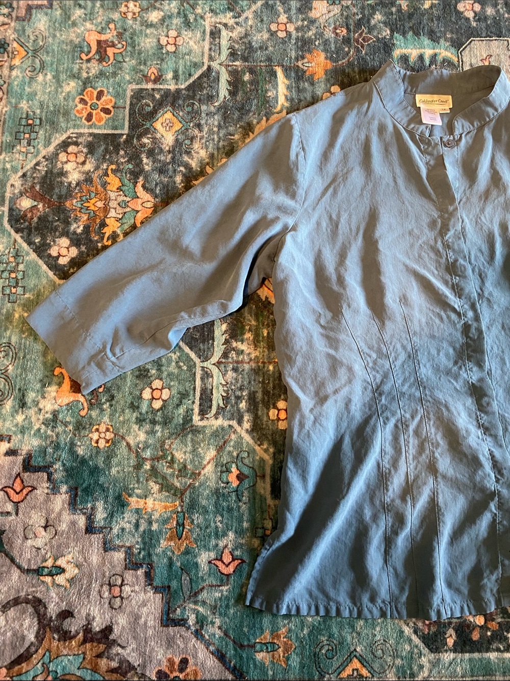 Coldwater Creek silk Button-Front Top - Picture 3 of 7